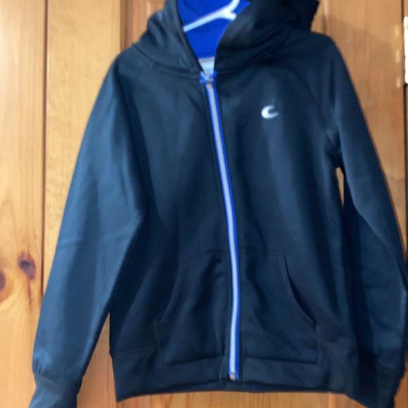 Carter’s Boys Full Zip Fleece Lined Hoodie Jacket Black Pockets size 6